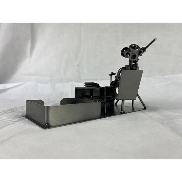 Hinz & Kunst Design Welded Metal Art Writing Desk Sculpture Nuts Bolts Work Book - Picture 10 of 15